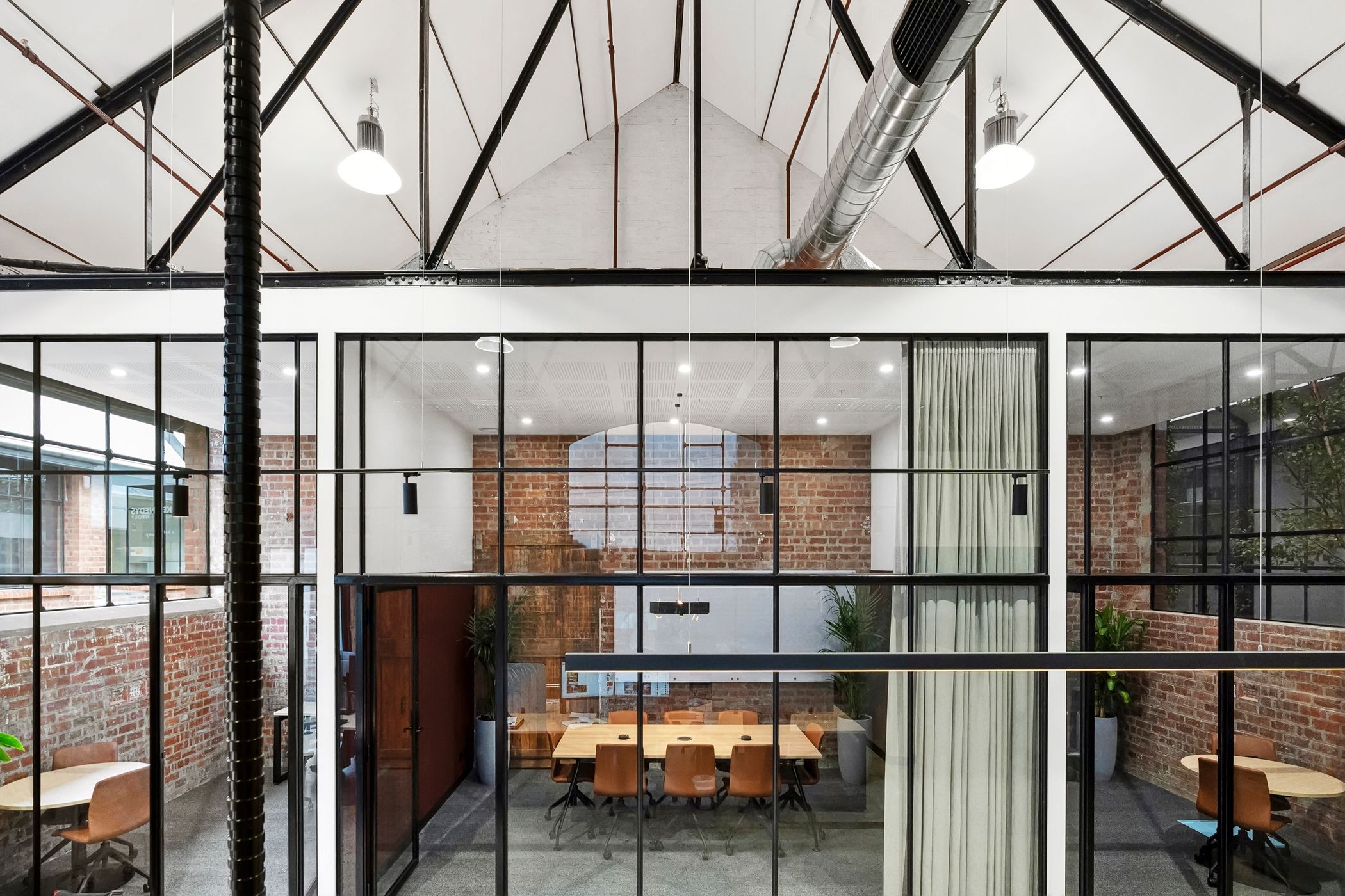 Interior view Industrial style office Steel work done by Harris fabrication expert services in metal fabrication