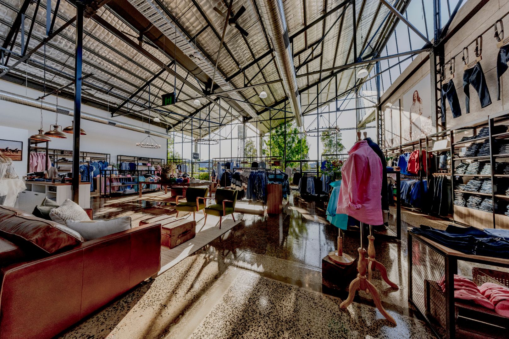 RB Sellars retail store in Geelong featuring a modern retail fitout with timber finishes, open shelving and apparel on display.