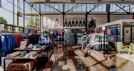 RB Sellars retail store in Geelong featuring a modern retail fitout with timber finishes, open shelving and menswear apparel on display.