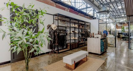 RB Sellars retail store in Geelong featuring a modern retail fitout with timber finishes, open shelving and apparel on display.